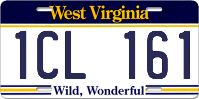 WV license plate 1CL161