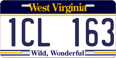 WV license plate 1CL163
