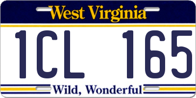 WV license plate 1CL165