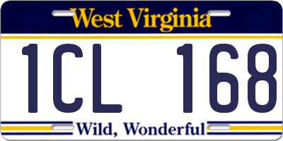 WV license plate 1CL168