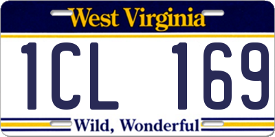 WV license plate 1CL169