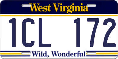 WV license plate 1CL172