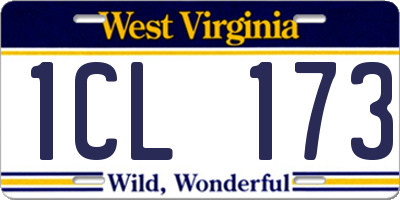WV license plate 1CL173