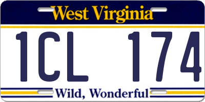 WV license plate 1CL174