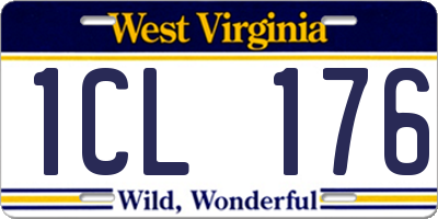 WV license plate 1CL176