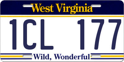WV license plate 1CL177