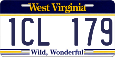 WV license plate 1CL179