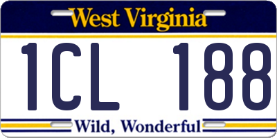 WV license plate 1CL188