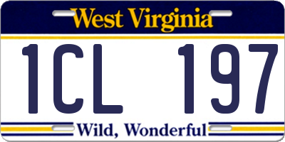 WV license plate 1CL197