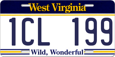 WV license plate 1CL199