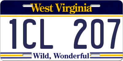 WV license plate 1CL207