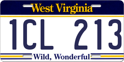 WV license plate 1CL213