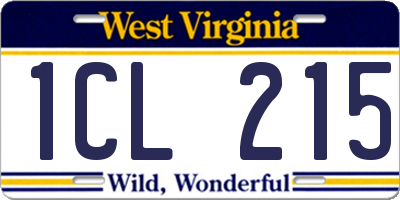 WV license plate 1CL215