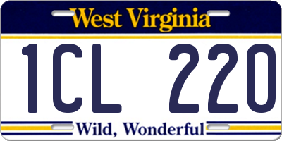 WV license plate 1CL220