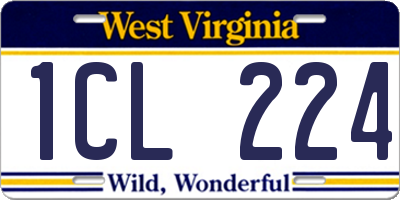 WV license plate 1CL224