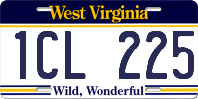 WV license plate 1CL225