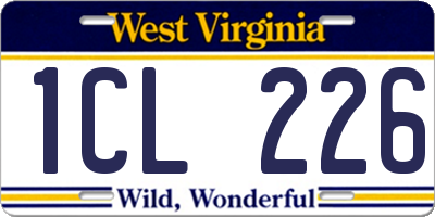 WV license plate 1CL226