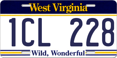 WV license plate 1CL228