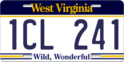 WV license plate 1CL241