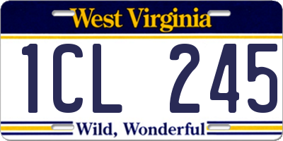 WV license plate 1CL245
