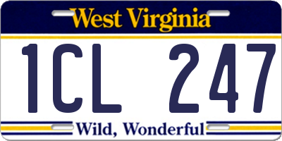 WV license plate 1CL247