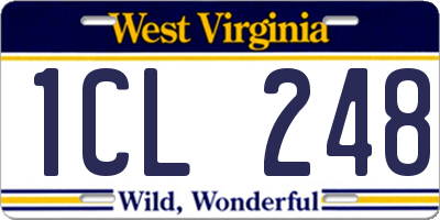 WV license plate 1CL248