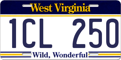 WV license plate 1CL250