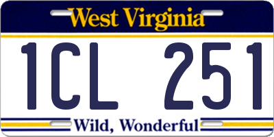 WV license plate 1CL251