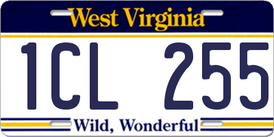 WV license plate 1CL255