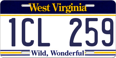 WV license plate 1CL259