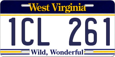 WV license plate 1CL261