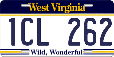 WV license plate 1CL262