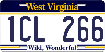WV license plate 1CL266