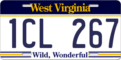 WV license plate 1CL267