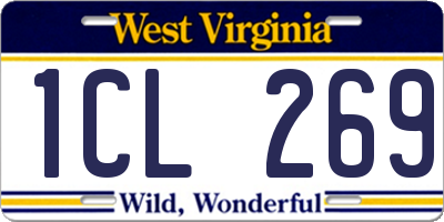 WV license plate 1CL269
