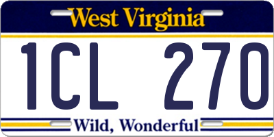 WV license plate 1CL270