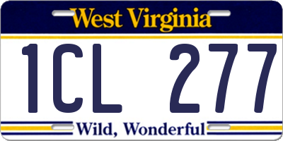 WV license plate 1CL277
