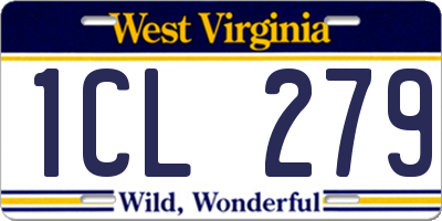 WV license plate 1CL279
