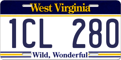 WV license plate 1CL280