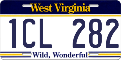 WV license plate 1CL282