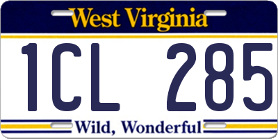 WV license plate 1CL285