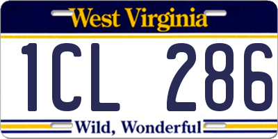 WV license plate 1CL286