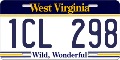 WV license plate 1CL298