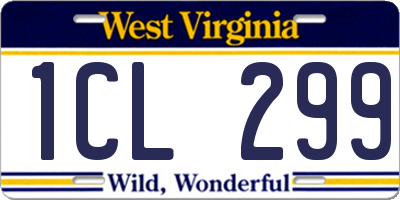 WV license plate 1CL299