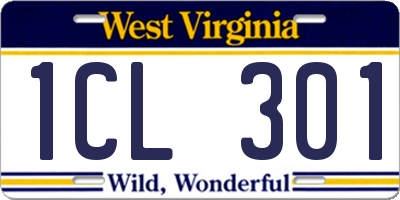 WV license plate 1CL301
