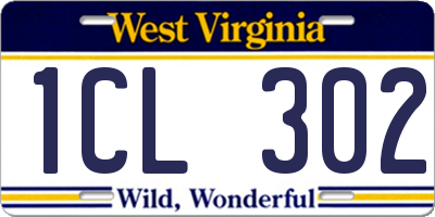 WV license plate 1CL302