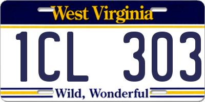 WV license plate 1CL303