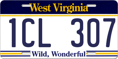 WV license plate 1CL307