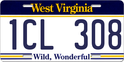 WV license plate 1CL308