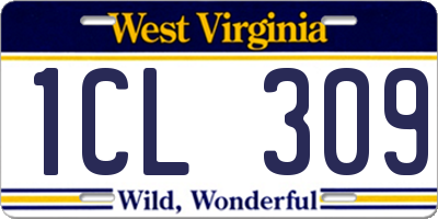 WV license plate 1CL309